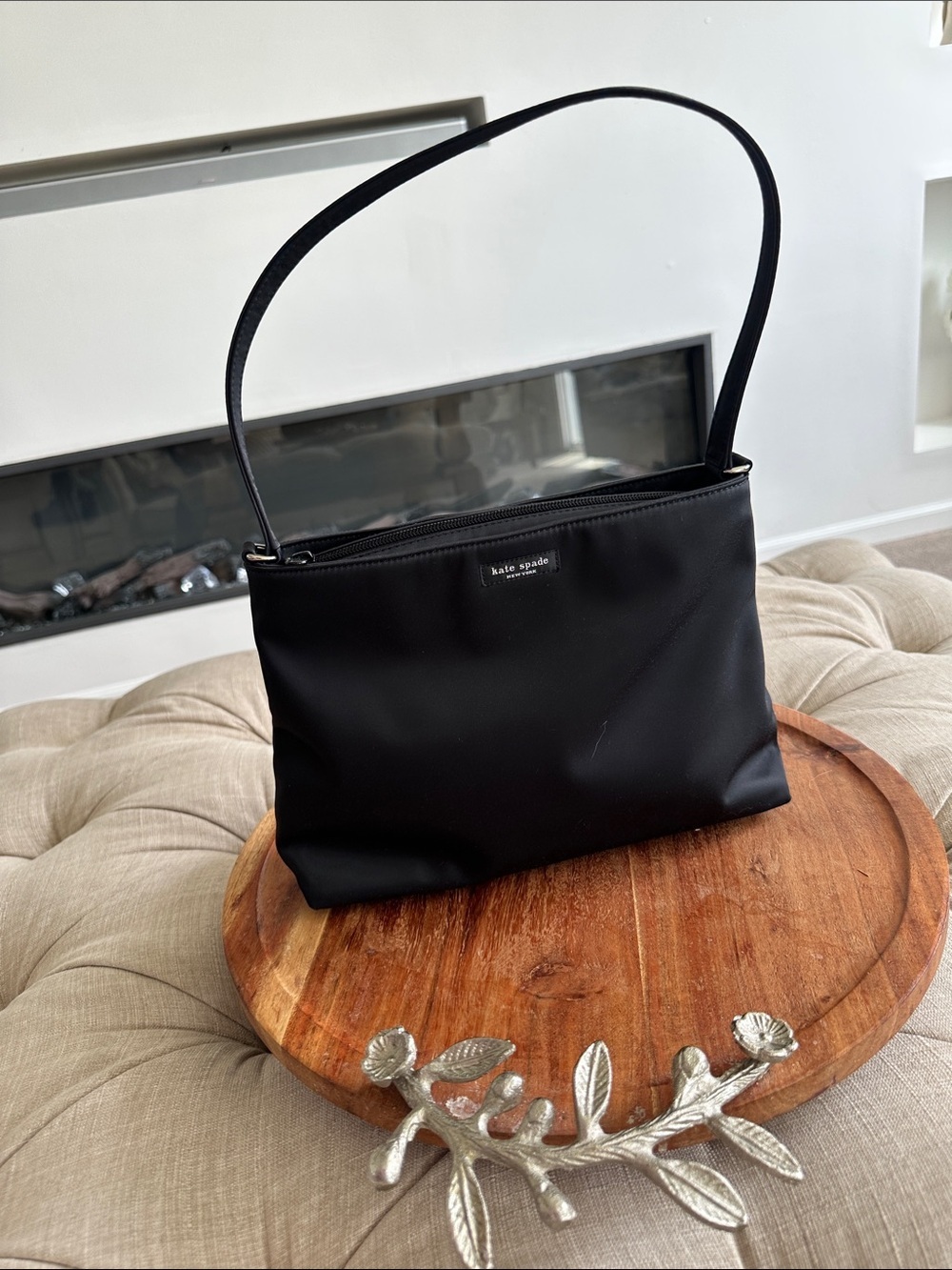 kate spade Black Nylon Shoulder Bag with Slim Strap